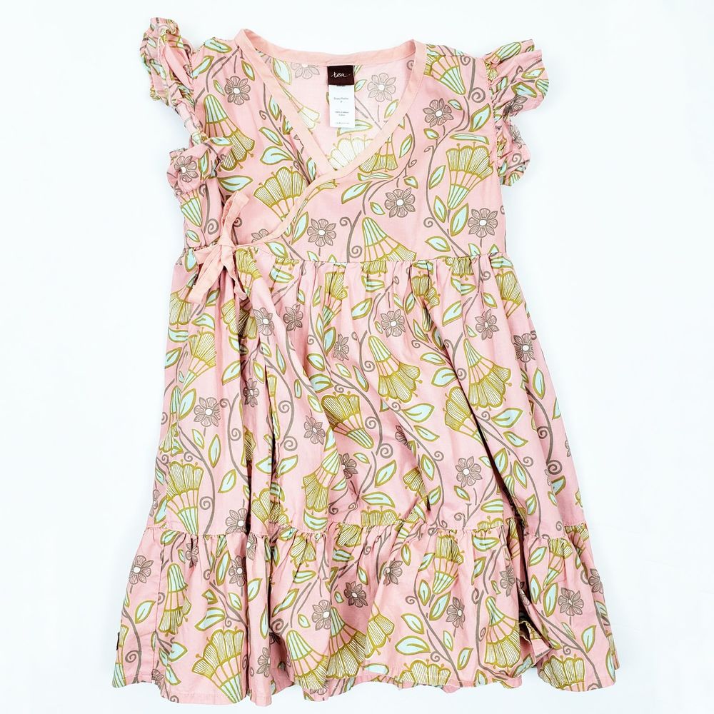 Tea Collection Pink Floral Wrap Dress